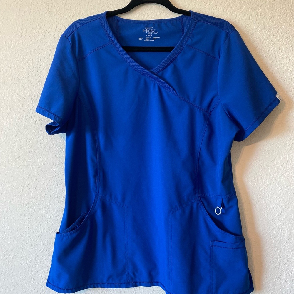 Royal Blue Cherokee Infinity Scrub Top